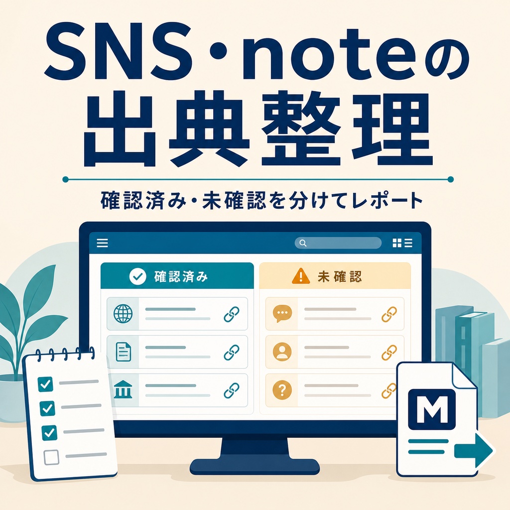 ニュース・SNSの出典整理ツール|重複URL・未確認をチェック
