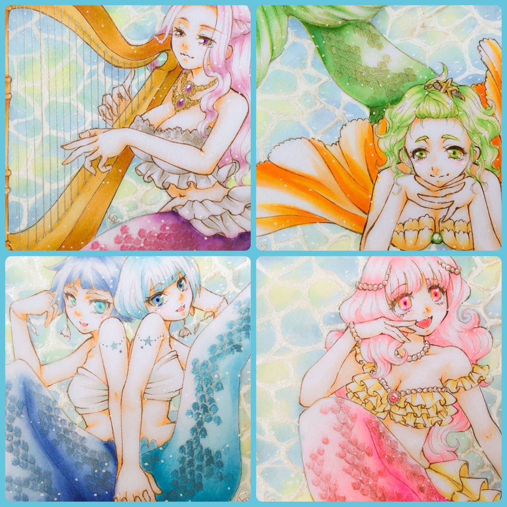 海の歌姫（豆色紙原画）