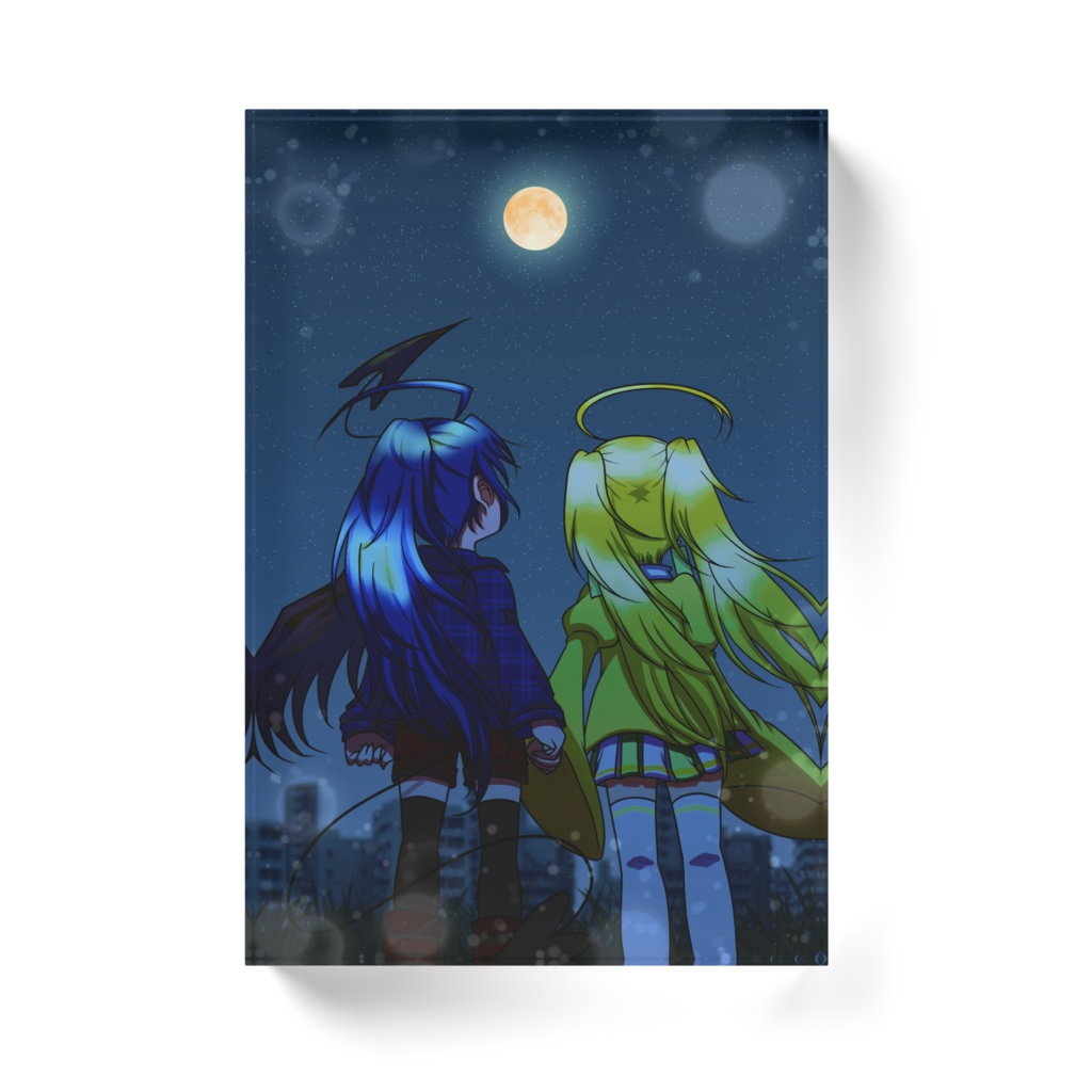 アクリルブロック「片翼の悪魔と短命少女」