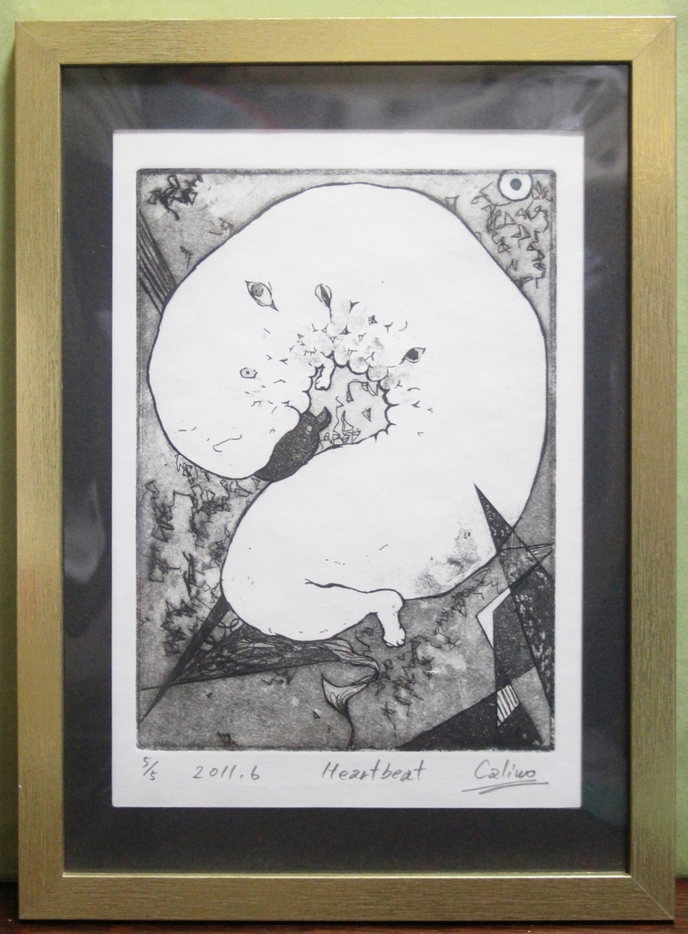 Heartbeat　5/5 print  Drawing paper    版画　エッチング　画用紙印刷