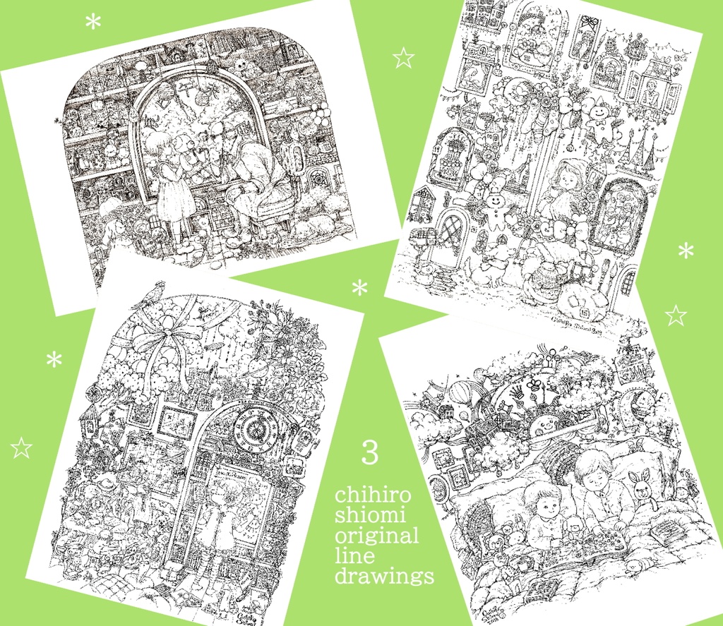 Chihiro Shiomi Original Coloring pages set 3