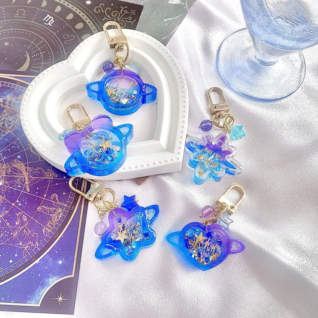 【NYX SPACE】オイル入りレジンシェイカーキーホルダー（直筆はがき付き）【現品限り】