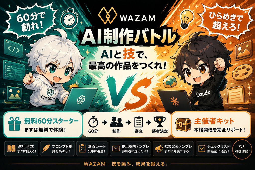 WAZAM AI制作バトル 主催者キット BETA 1.0