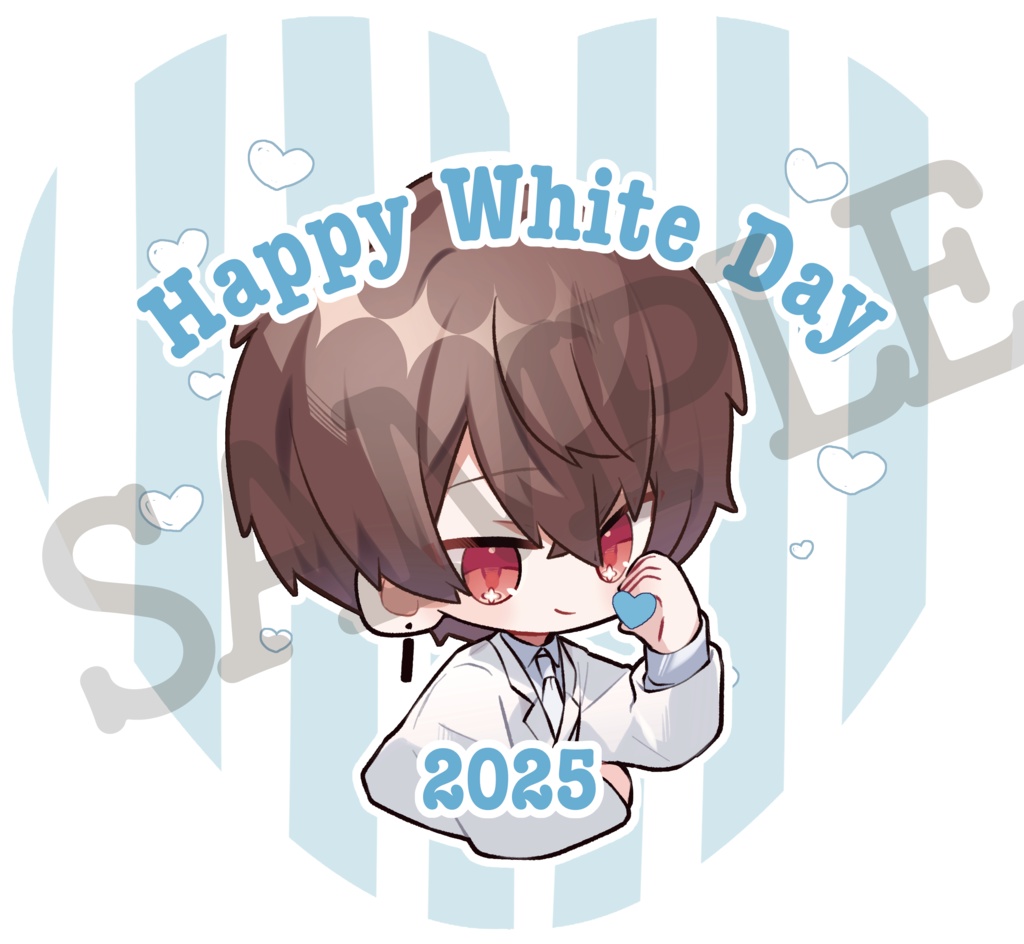 【缶バッジ2種:2025限定ホワイトデーあっくん♡】