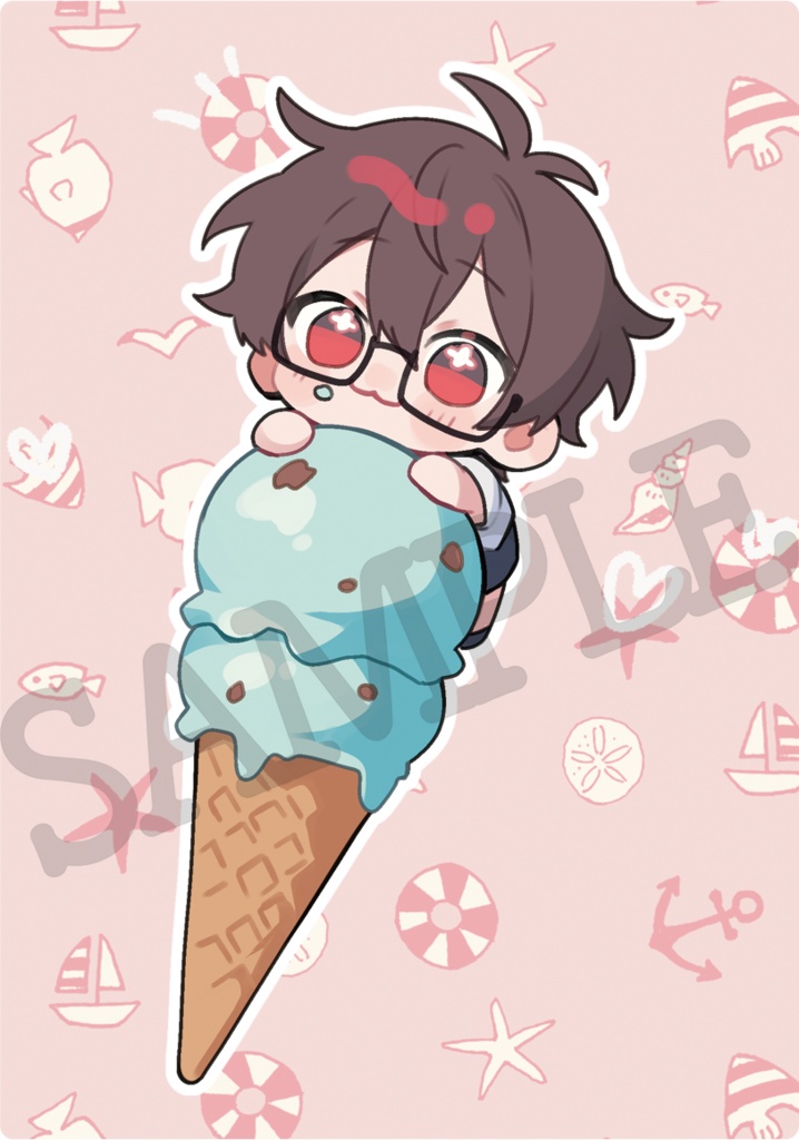 【限定アクリルカード2種:アイスあっくん♡】