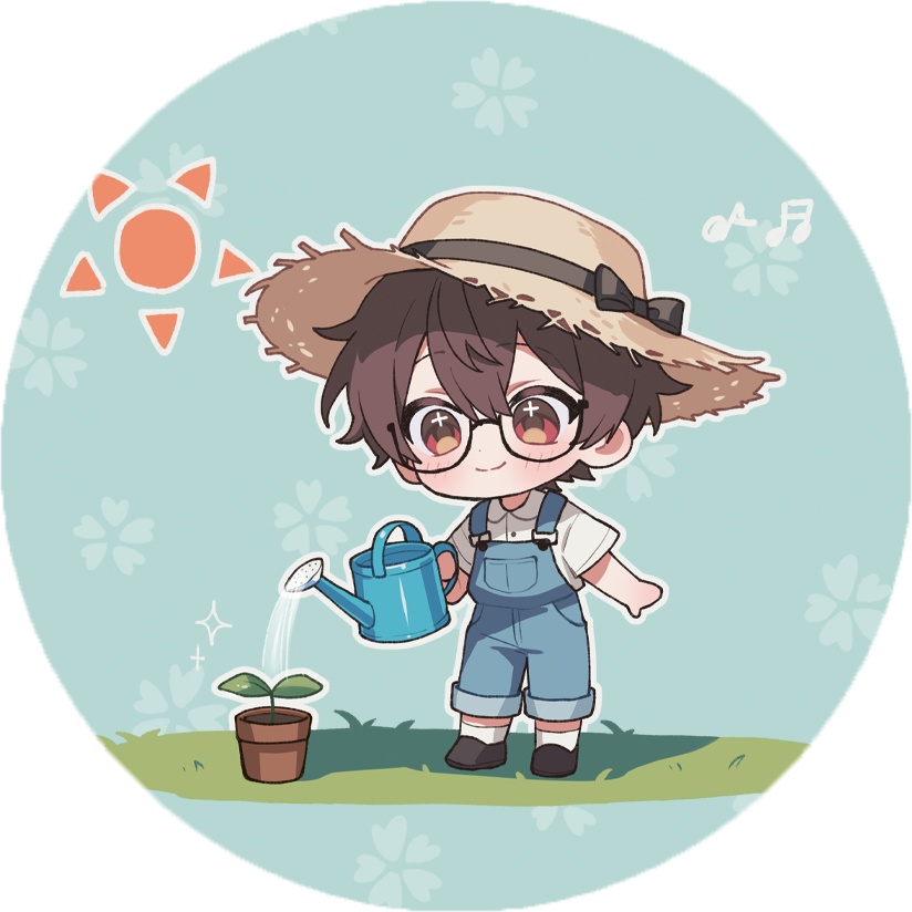 【手作りしおり付き🌱缶バッジ2種/お一人様1セットまで/:ガーデニングあっくん×3セット♡】