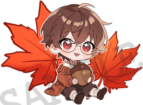 【お1人様3セットまで/秋ばぶたん3点セット🍁】アクキー&缶バッジ&アクスタセット