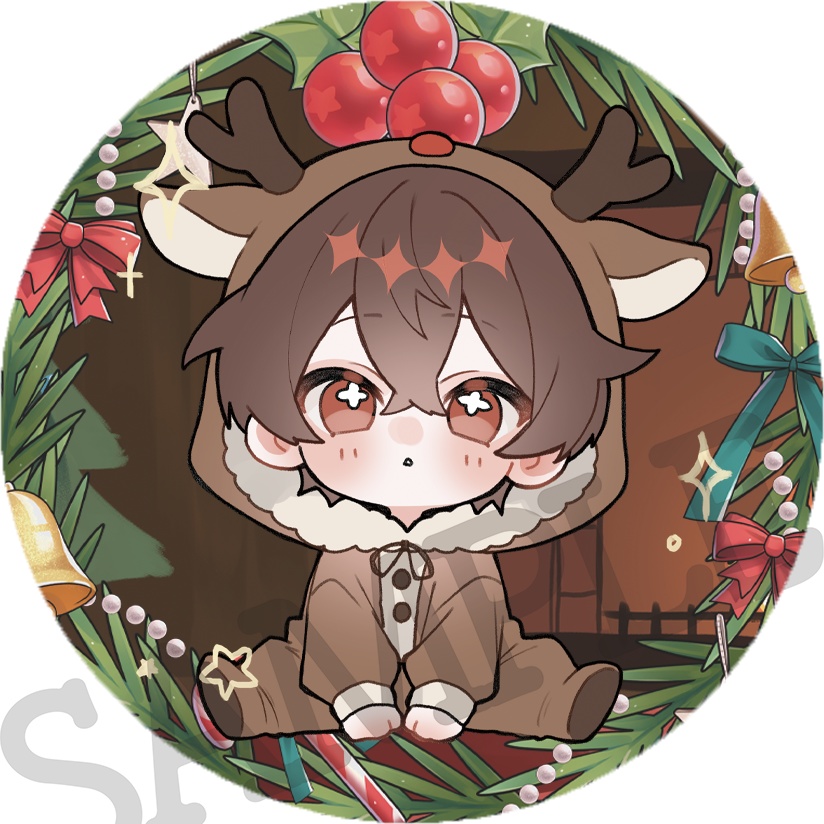 【お1人様3セットまで/クリスマスばぶたん3点セット🎄】アクキー&缶バッジ&アクスタセット