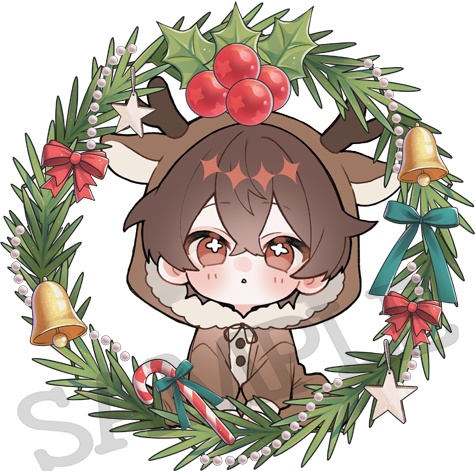 【お1人様3セットまで/クリスマスばぶたん3点セット🎄】アクキー&缶バッジ&アクスタセット