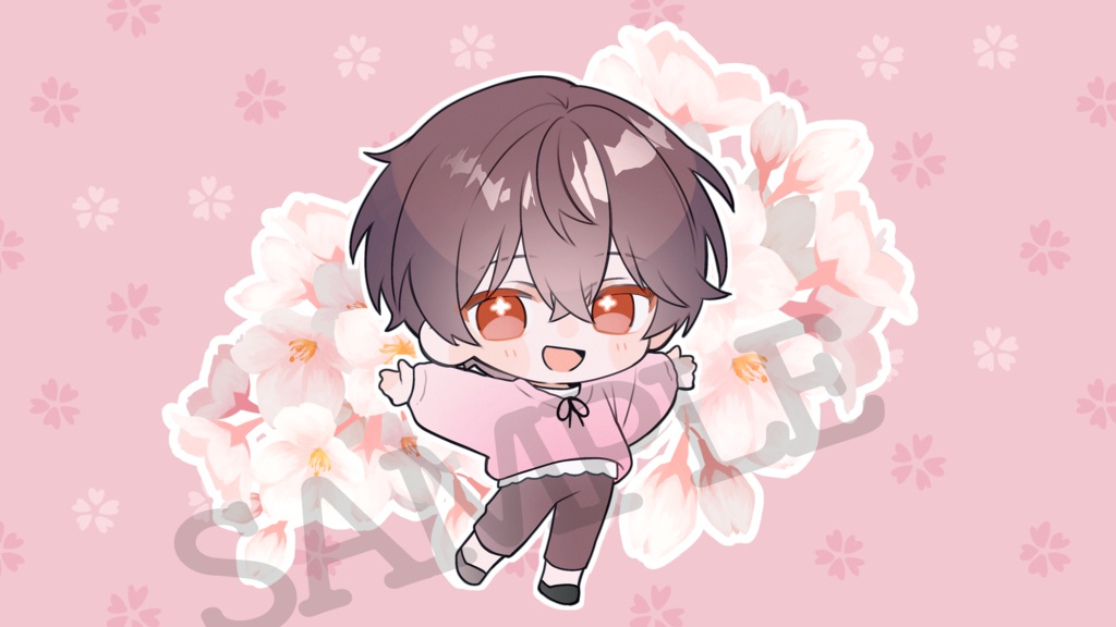 【お1人様3セットまで/桜ばぶたん3点セット🌸】アクキー&缶バッジ&アクスタセット