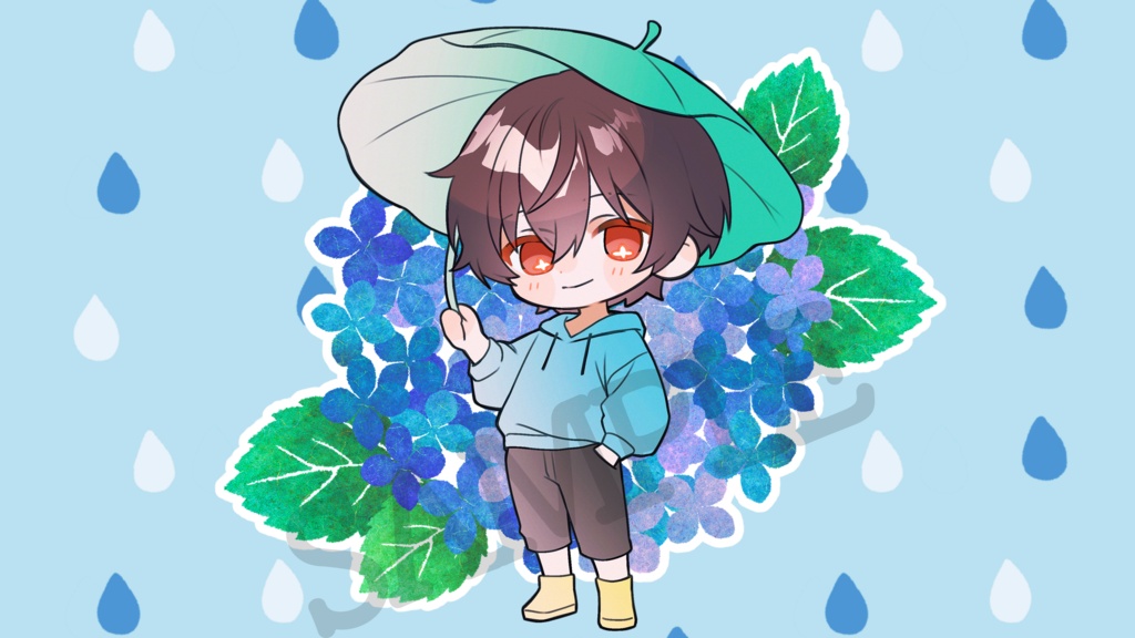 【お1人様3セットまで/つゆあっくん3点セット☔️】アクキー&缶バッジ&アクスタセット