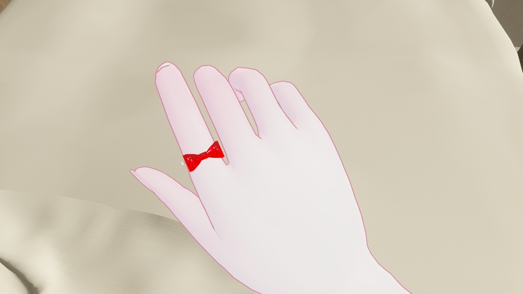 「無料」リボンの指輪・リング(VRChat想定)
