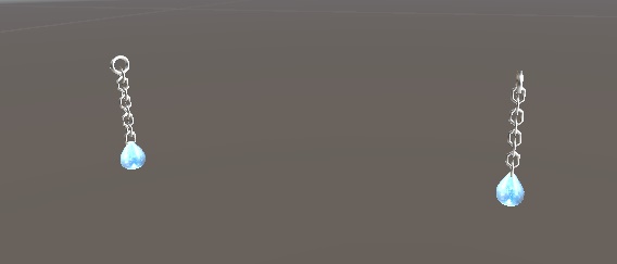 しずく型ピアス(VRChat想定)