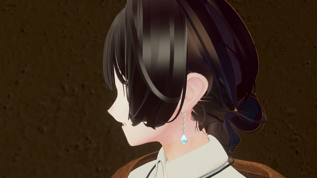しずく型ピアス(VRChat想定)