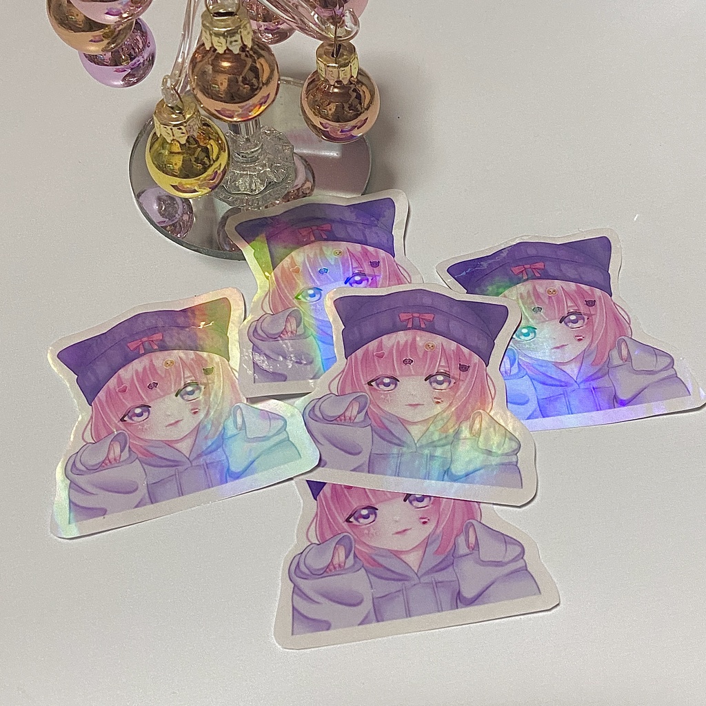 ねこみみぼうしステッカー