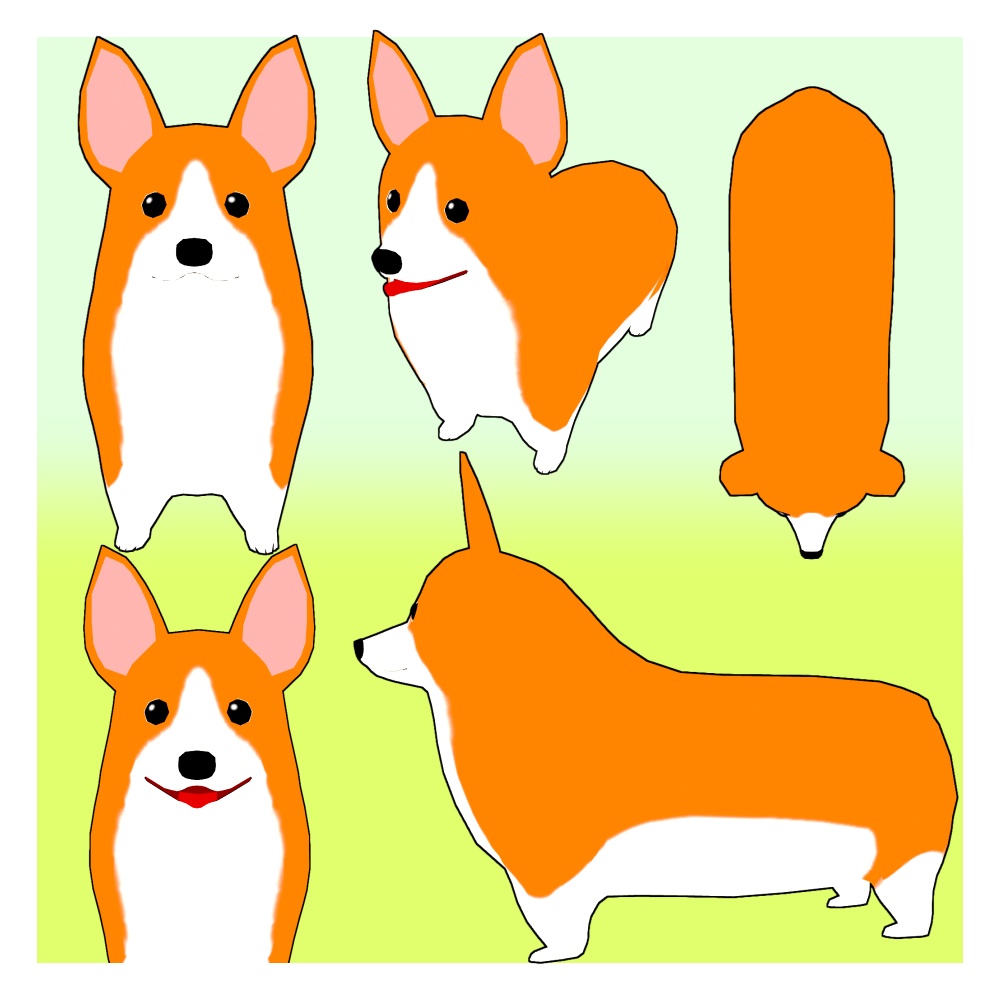 オリジナル3Dモデル「ココローフ」(コーギー)