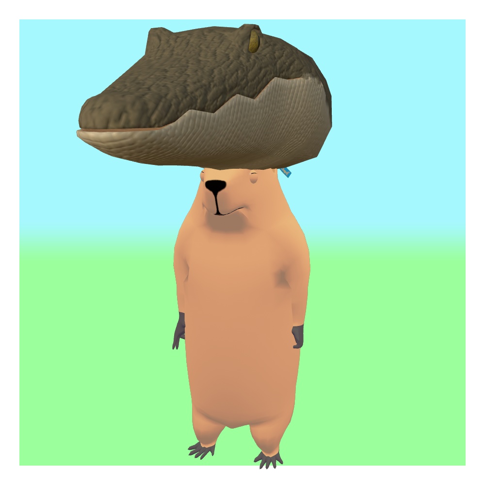 【MA設定済】ワニ帽子「クロキャップ」