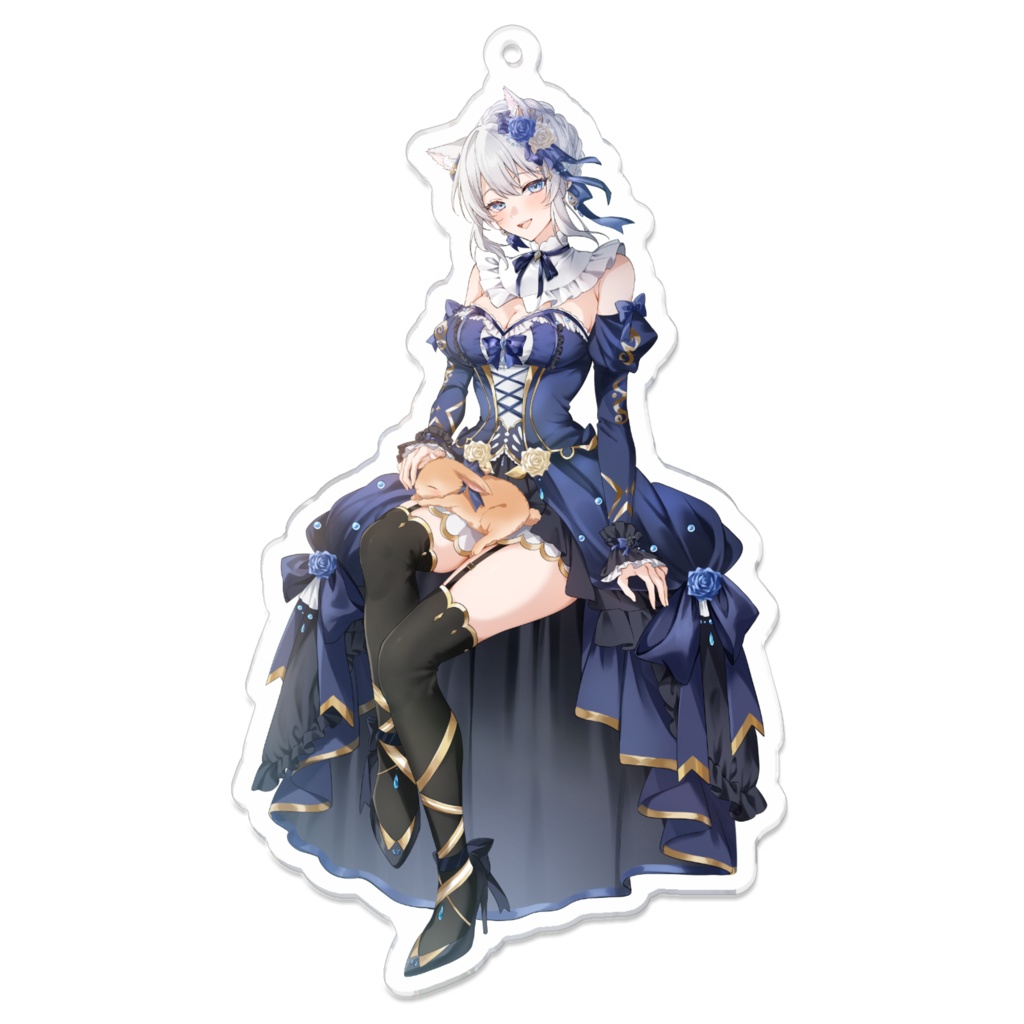 猫耳のりあ(青目・赤目)アクリルキーホルダー