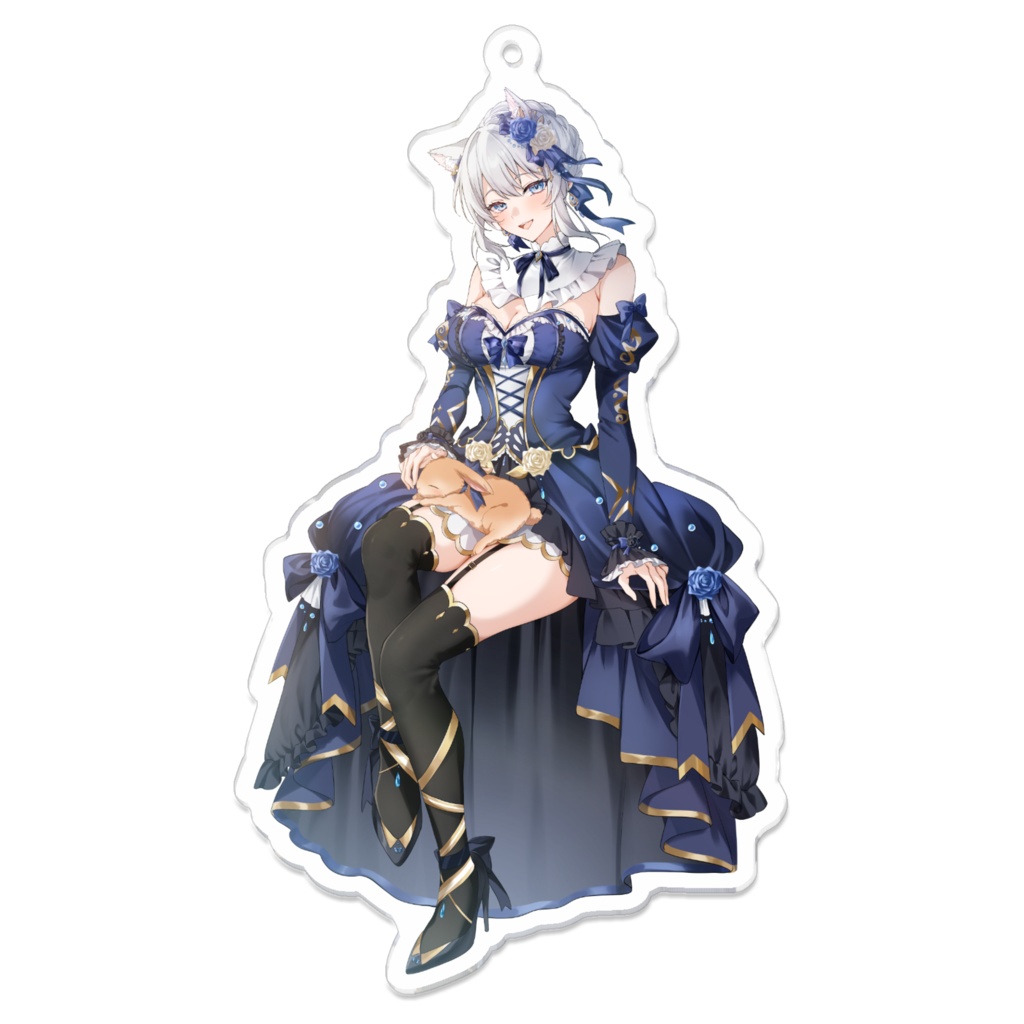 猫耳のりあ(コーティング)アクリルキーホルダー