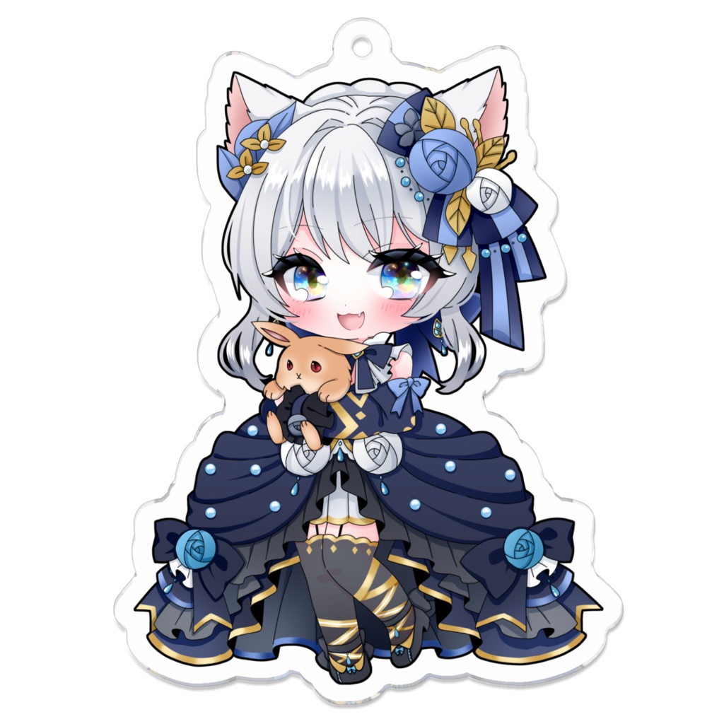 SD猫耳のりあ（コーティング）アクリルキーホルダー