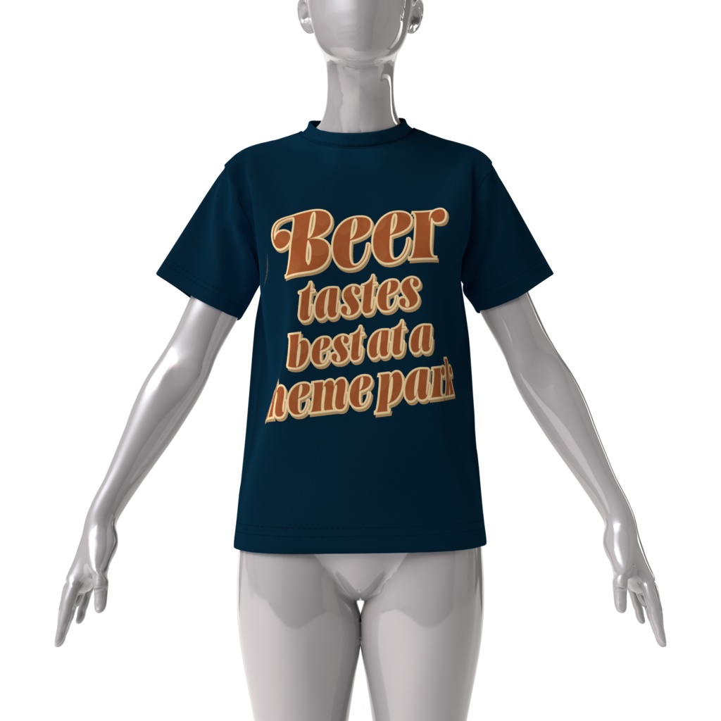 ビッグシルエットTシャツ / The beer tastes best at a theme park.【テーマパークで飲むビールが一番美味い。】