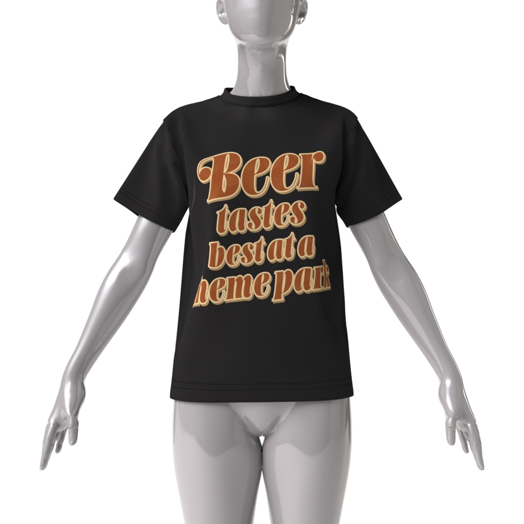 ビッグシルエットTシャツ / The beer tastes best at a theme park.【テーマパークで飲むビールが一番美味い。】