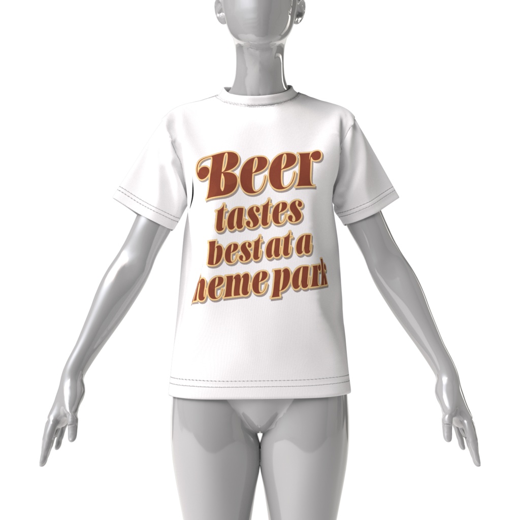 ビッグシルエットTシャツ / The beer tastes best at a theme park.【テーマパークで飲むビールが一番美味い。】