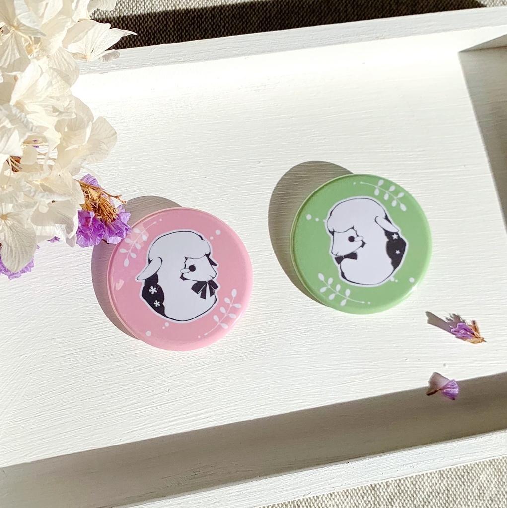 ひつじ-缶バッジ