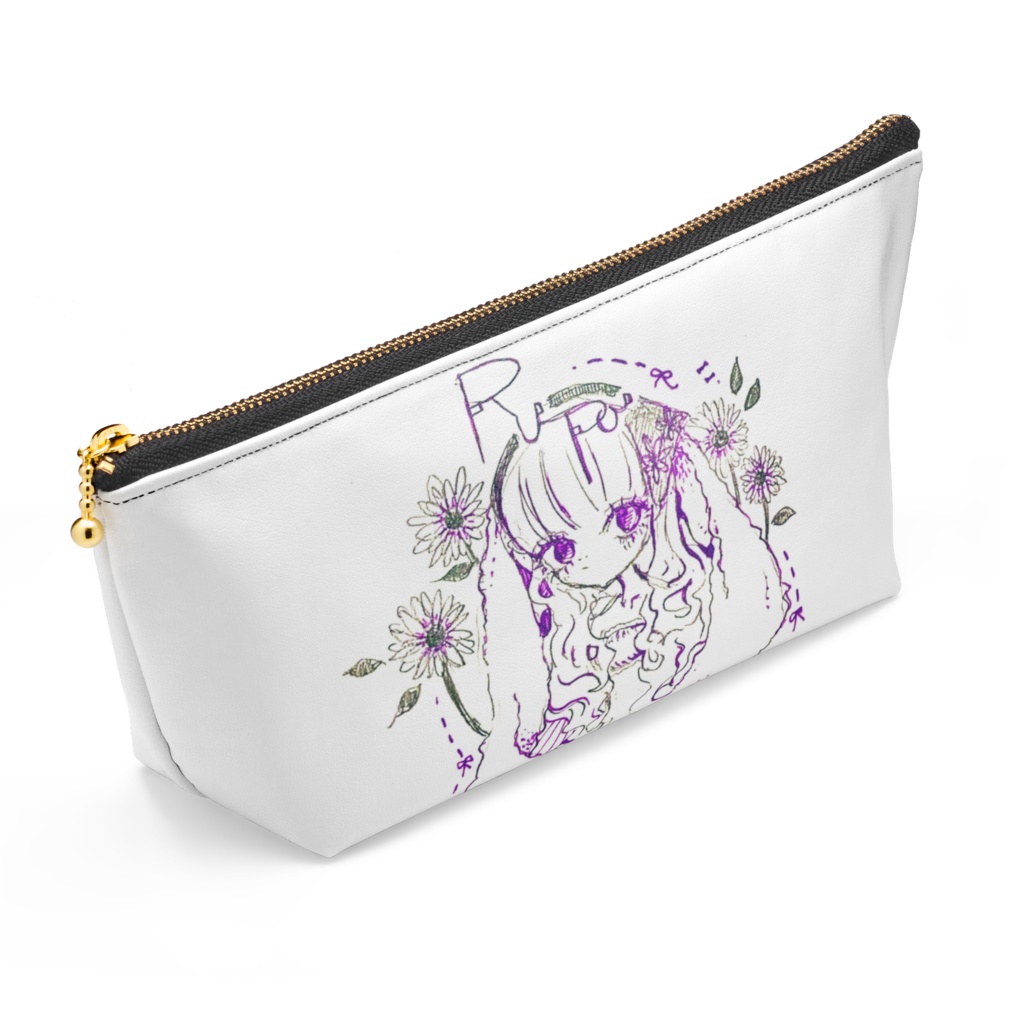 うさみみ少女とガーベラのポーチ