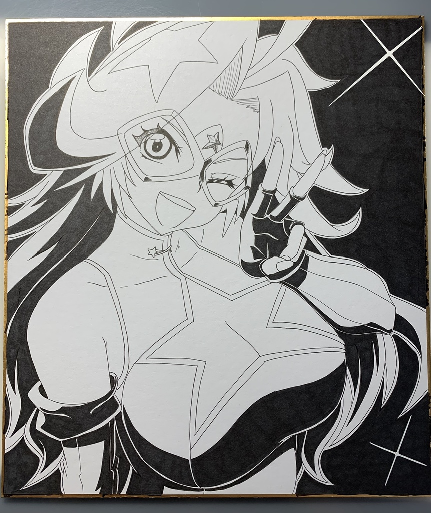 【大色紙】仮面アメリカ・モノクロ