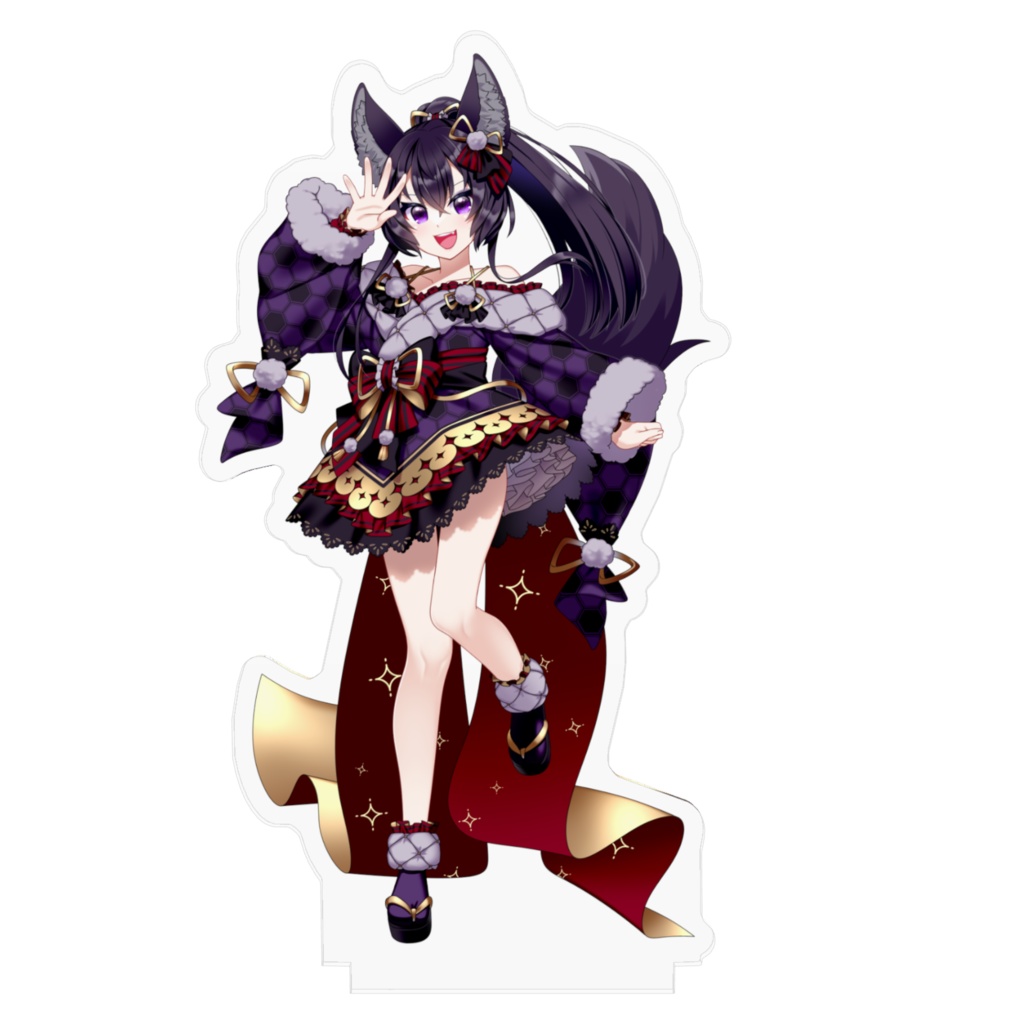 狐狼のアクリルフィギュア(色違いver.)