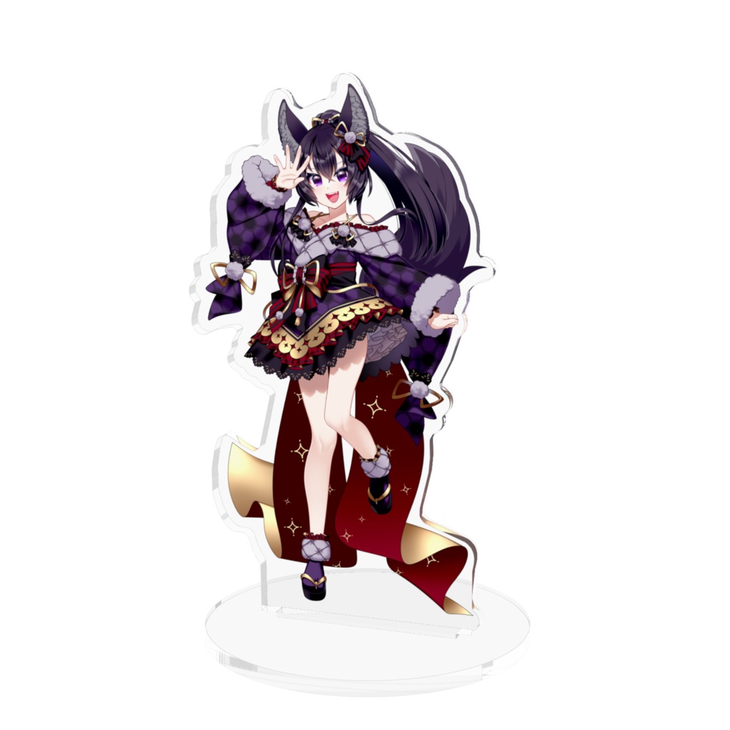 狐狼のアクリルフィギュア(色違いver.)