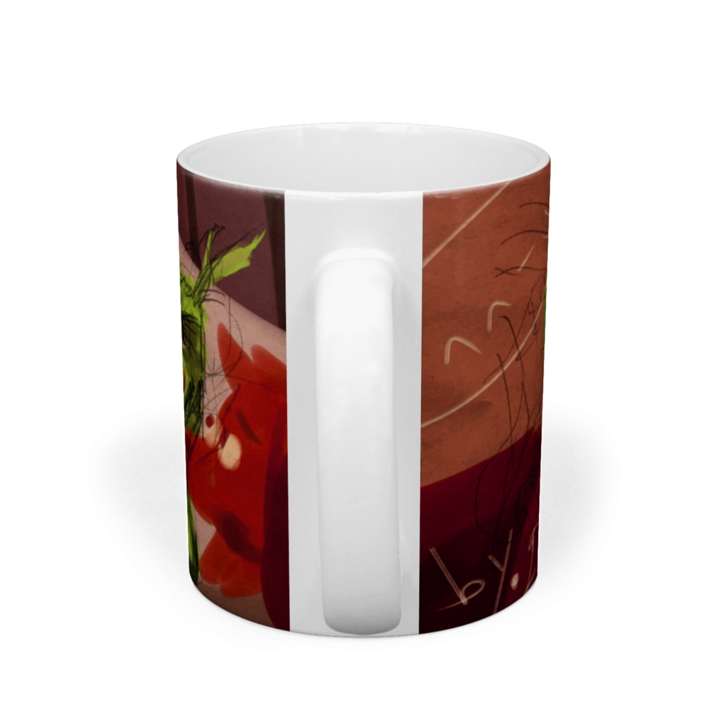 ベットで下辺のペットの動物達と寝るグリンチのマグカップ