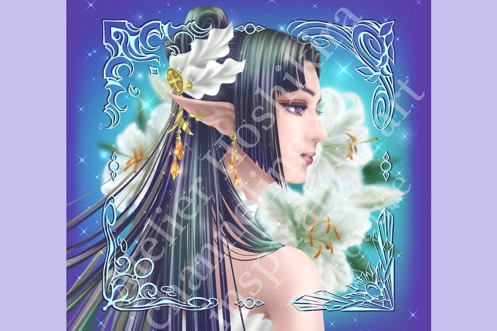 7月　ユリ　ハガキサイズデータ