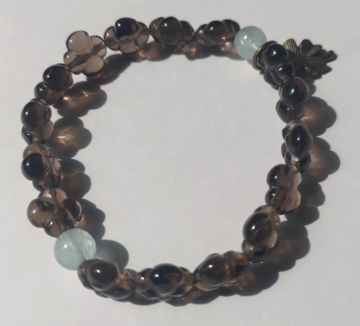 スモーキークォーツ(クローバーカット)&アクアマリン