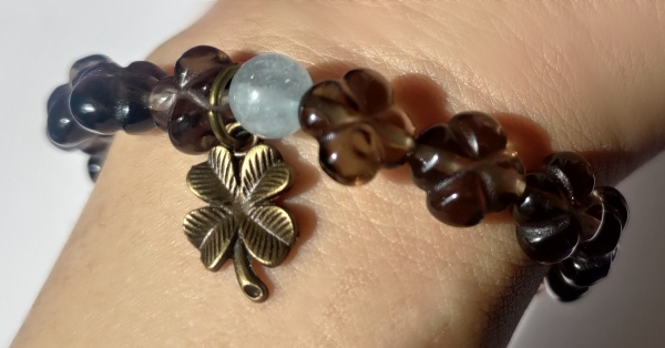 スモーキークォーツ(クローバーカット)&アクアマリン