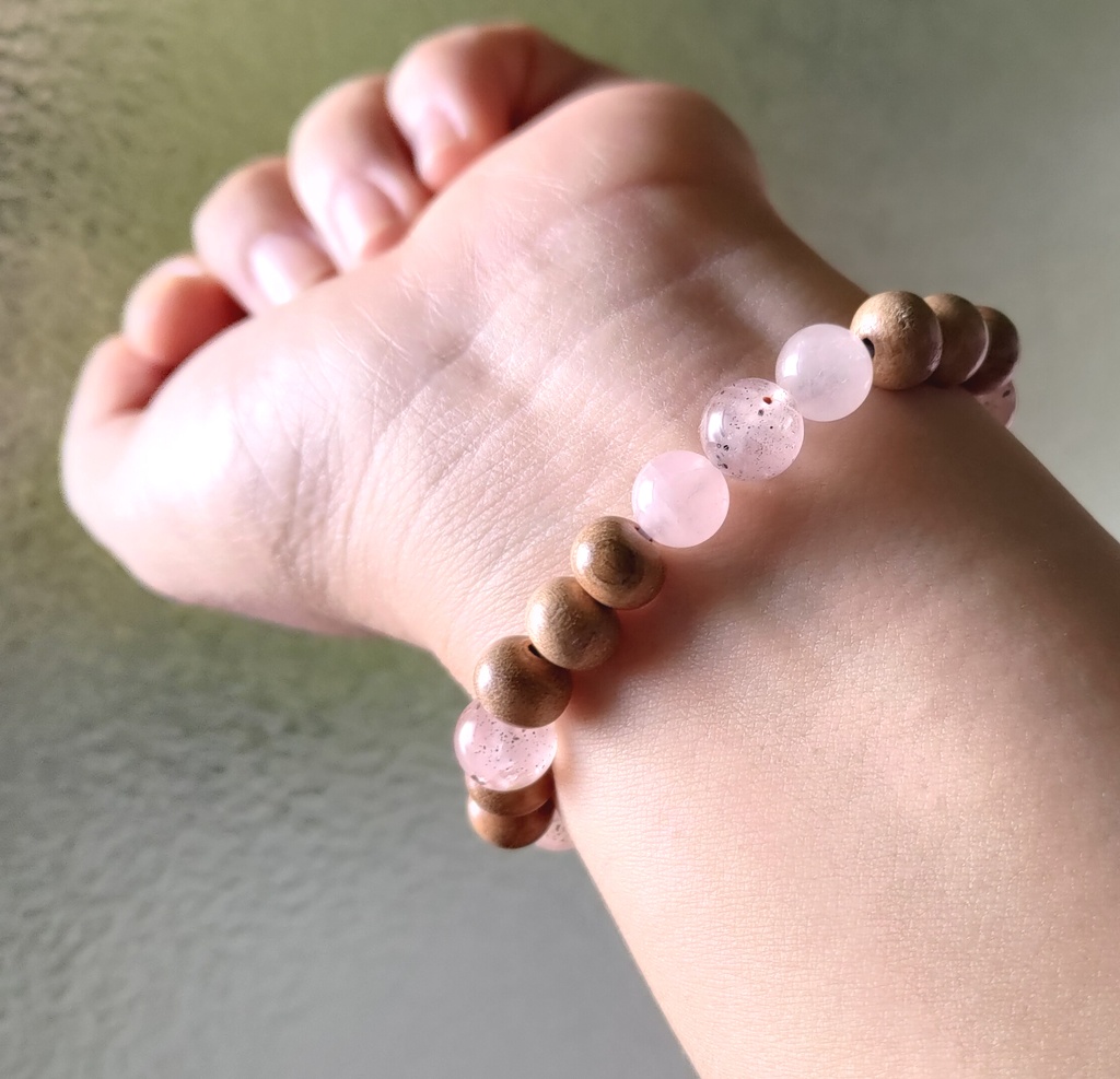 マイカインローズクォーツ&桜の木