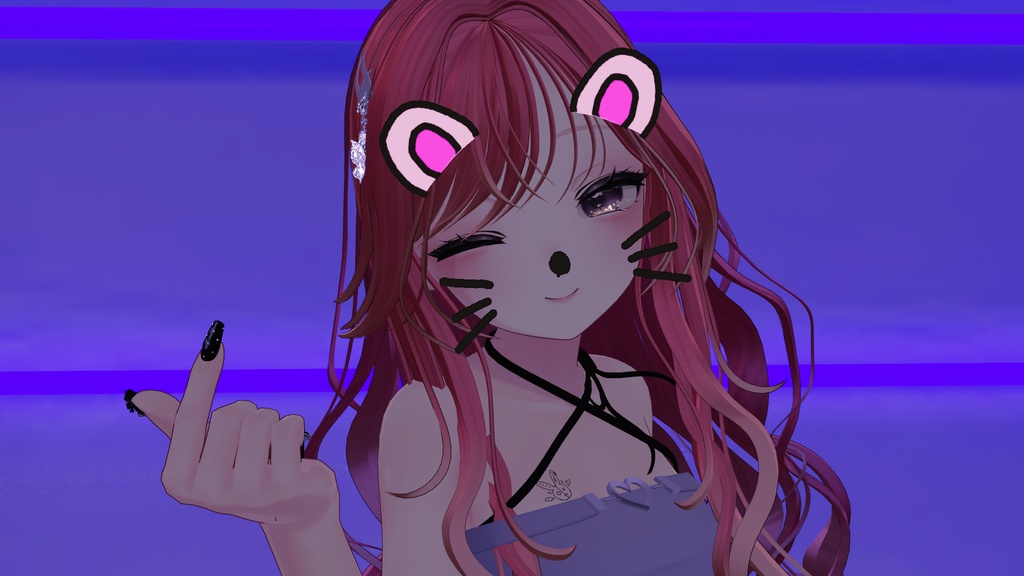 【3アバター対応】ネオン風ケモ耳&フォトエフェクト