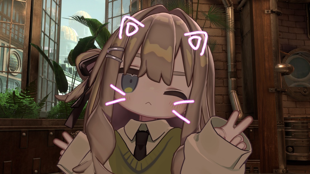 【3アバター対応】ネオン風ケモ耳&フォトエフェクト