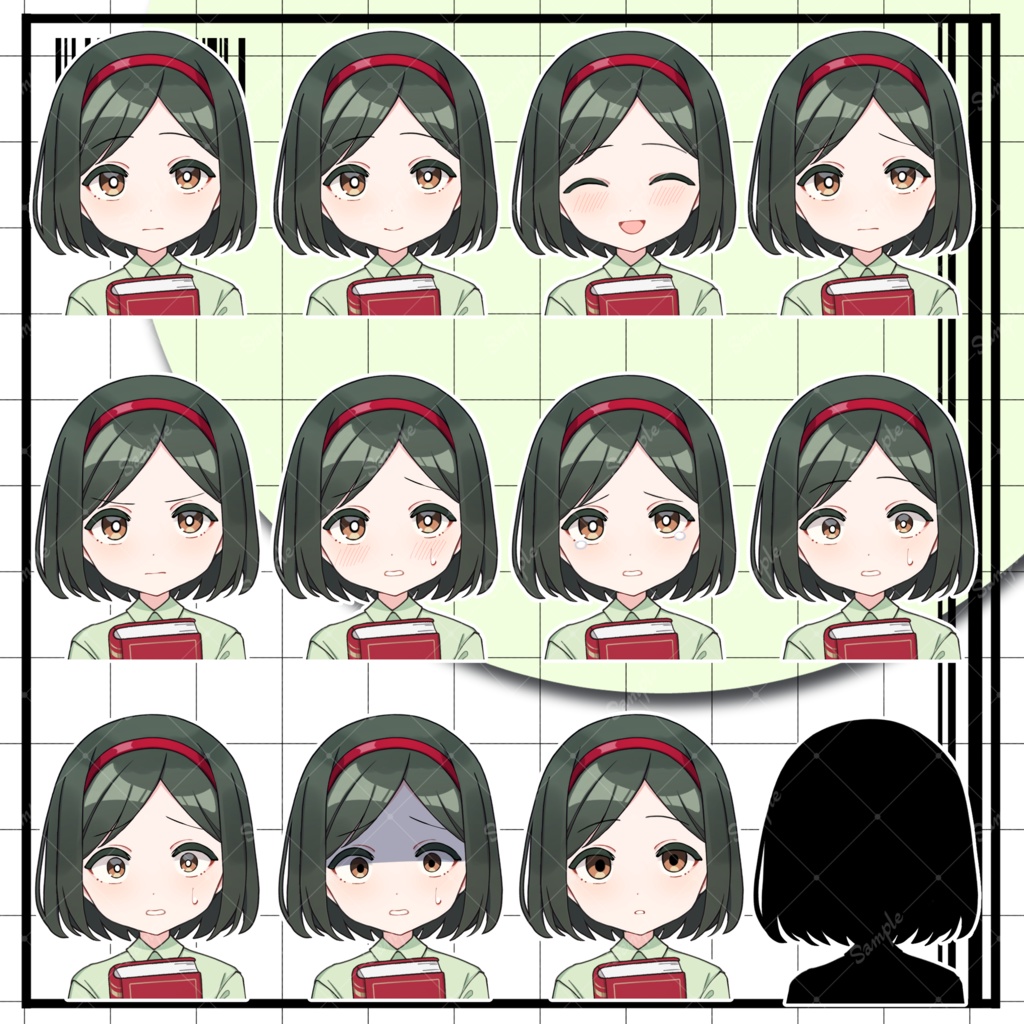 【無料有り】汎用立ち絵素材12【本を持った女の子】