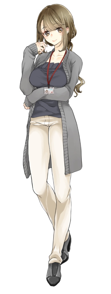 フリー女性立ち絵+顔アップ