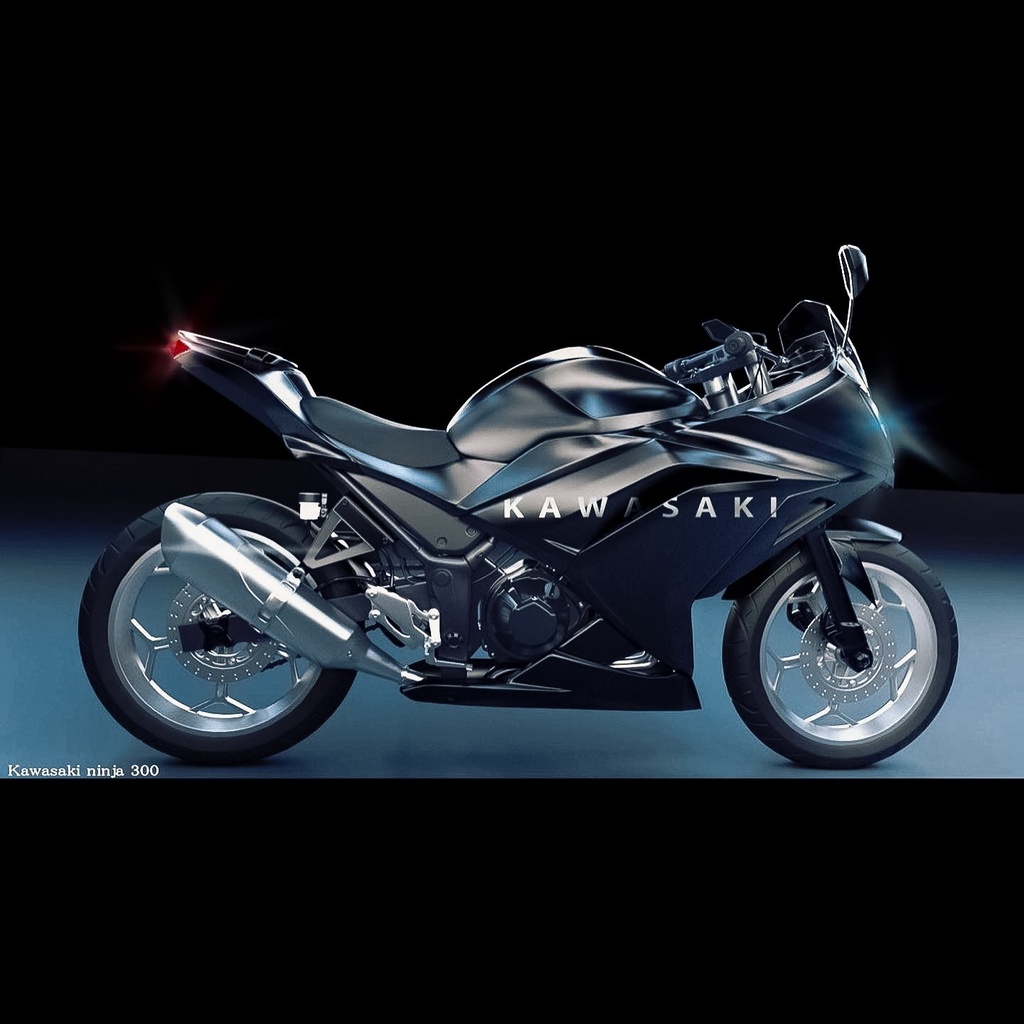 バイク ninja 300 3dモデル