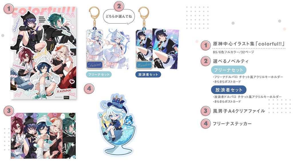 【予約販売】原神中心イラスト集+ノベルティセット