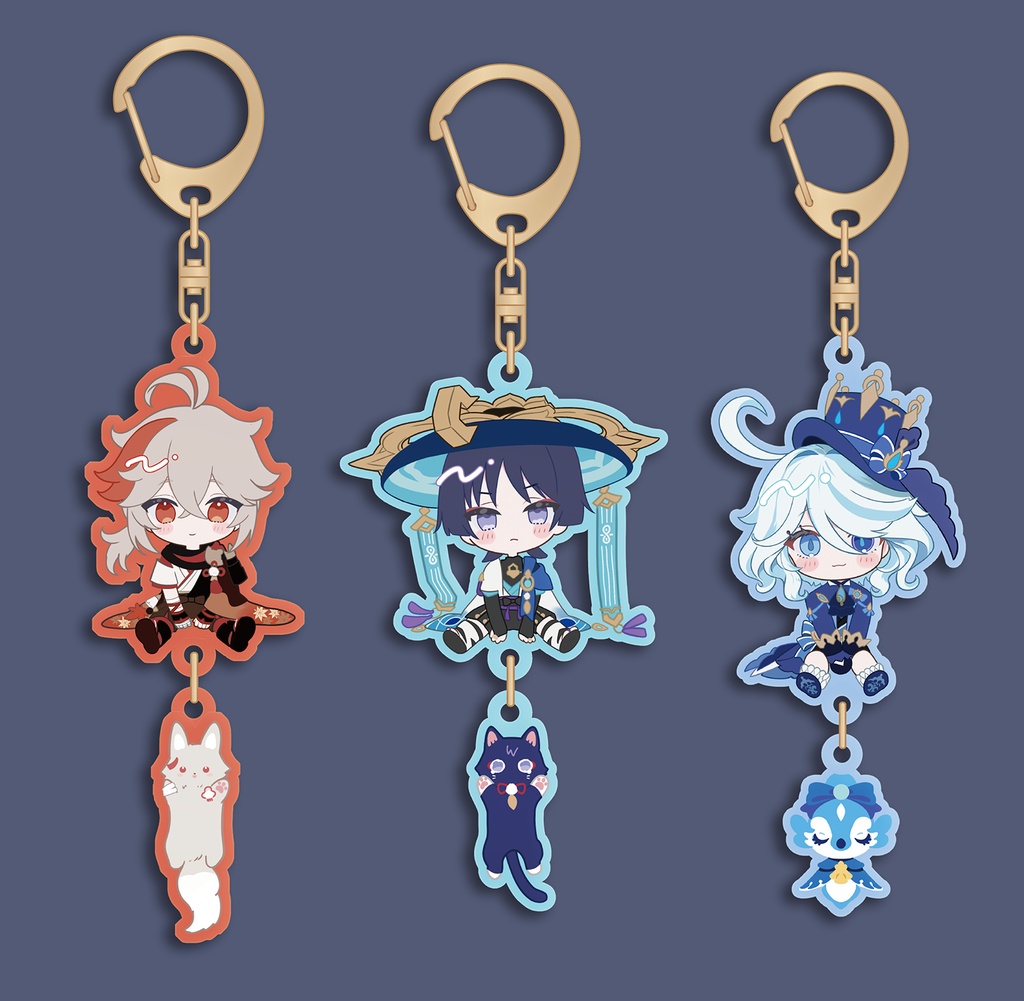 【予約販売】楓原万葉＆放浪者＆フリーナゆらゆらアクリルキーホルダー