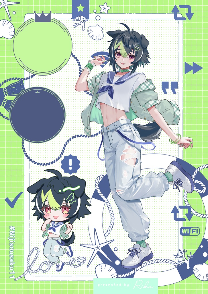 【予約販売】伊波ライ けもみみセーラー風衣装アクリルスタンド