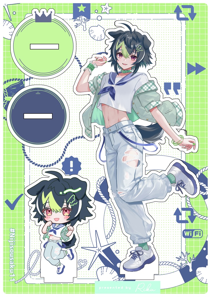 【予約販売】伊波ライ けもみみセーラー風衣装アクリルスタンド