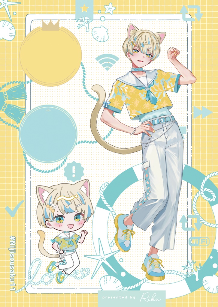 【予約販売】緋八マナ　けもみみセーラー風衣装アクリルスタンド