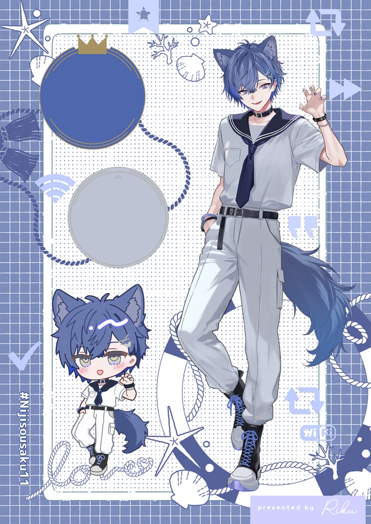 【予約販売】小柳ロウ　けもみみセーラー風衣装アクリルスタンド