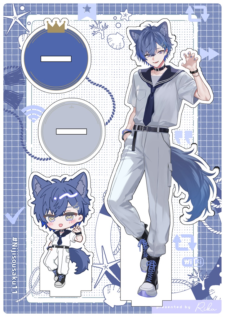 【予約販売】小柳ロウ けもみみセーラー風衣装アクリルスタンド