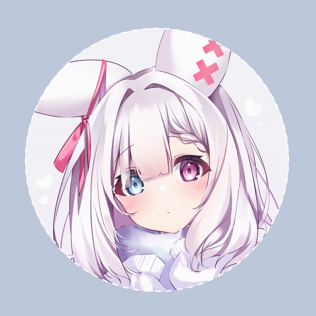 オッドアイのうさぎちゃん缶バッジ